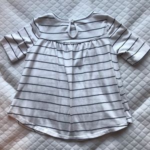 Blacked Striped A line Shirt